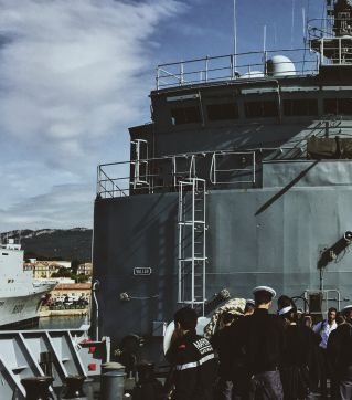Ship Crew Standing On Ship